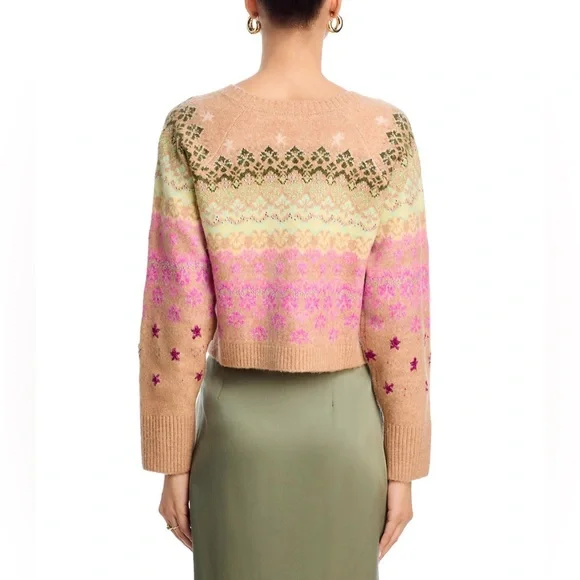 💚Cinq à Sept🩷Millie Fair Isle Cardigan Sweater